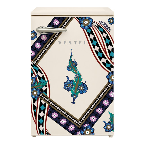 Vestel x Aslı Filinta Retro SB14411 Bej Saz Buzdolabı Vestel x Aslı Filinta Retro SB14411 Bej Saz Buzdolabı