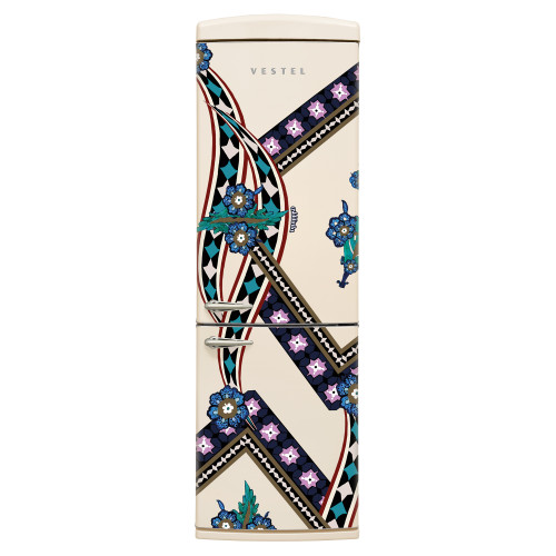 Vestel x Aslı Filinta Retro NFK37211 Bej Saz Buzdolabı Vestel x Aslı Filinta Retro NFK37211 Bej Saz Buzdolabı