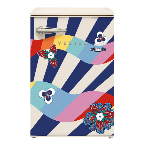 Vestel x Aslı Filinta Retro SB14411 Bej Sema Buzdolabı Vestel x Aslı Filinta Retro SB14411 Bej Sema Buzdolabı