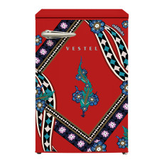 Vestel x Aslı Filinta Retro SB14311 Kırmızı Saz Buzdolabı Vestel x Aslı Filinta Retro SB14311 Kırmızı Saz Buzdolabı