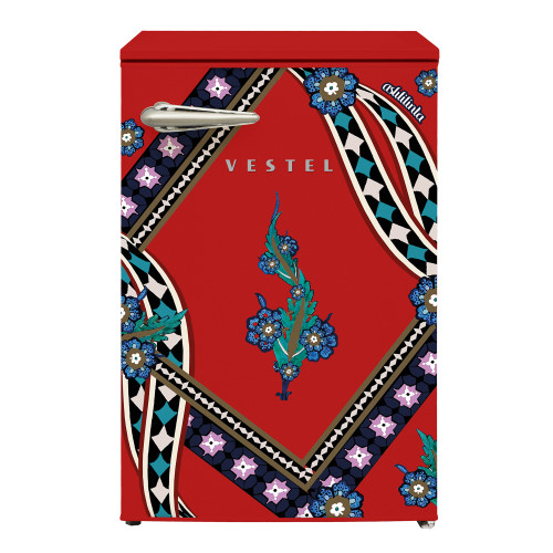 Vestel x Aslı Filinta Retro SB14311 Kırmızı Saz Buzdolabı Vestel x Aslı Filinta Retro SB14311 Kırmızı Saz Buzdolabı