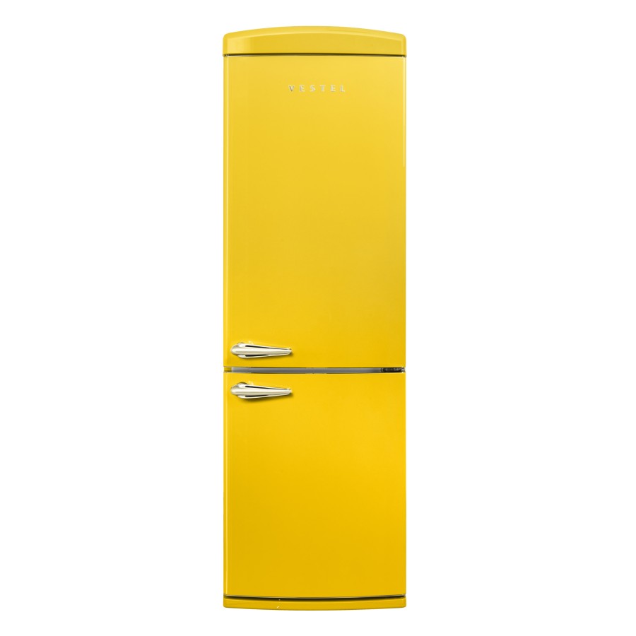 Vestel Retro NFK37011 330 Lt No-Frost Sarı Buzdolabı Vestel Retro NFK37011 330 Lt No-Frost Sarı Buzdolabı